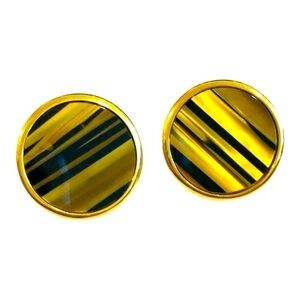 1960s Modernist Signed Trifari Fish Set with Tigers Eye Gemstones